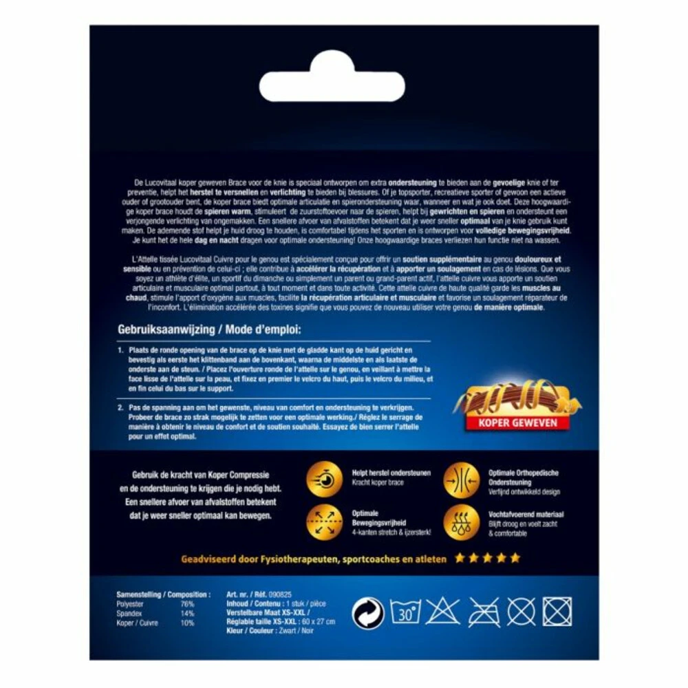 Lucovitaal Brace Knie Koper 4 Lucovitaal Brace Knie Koper - Afbeelding 2