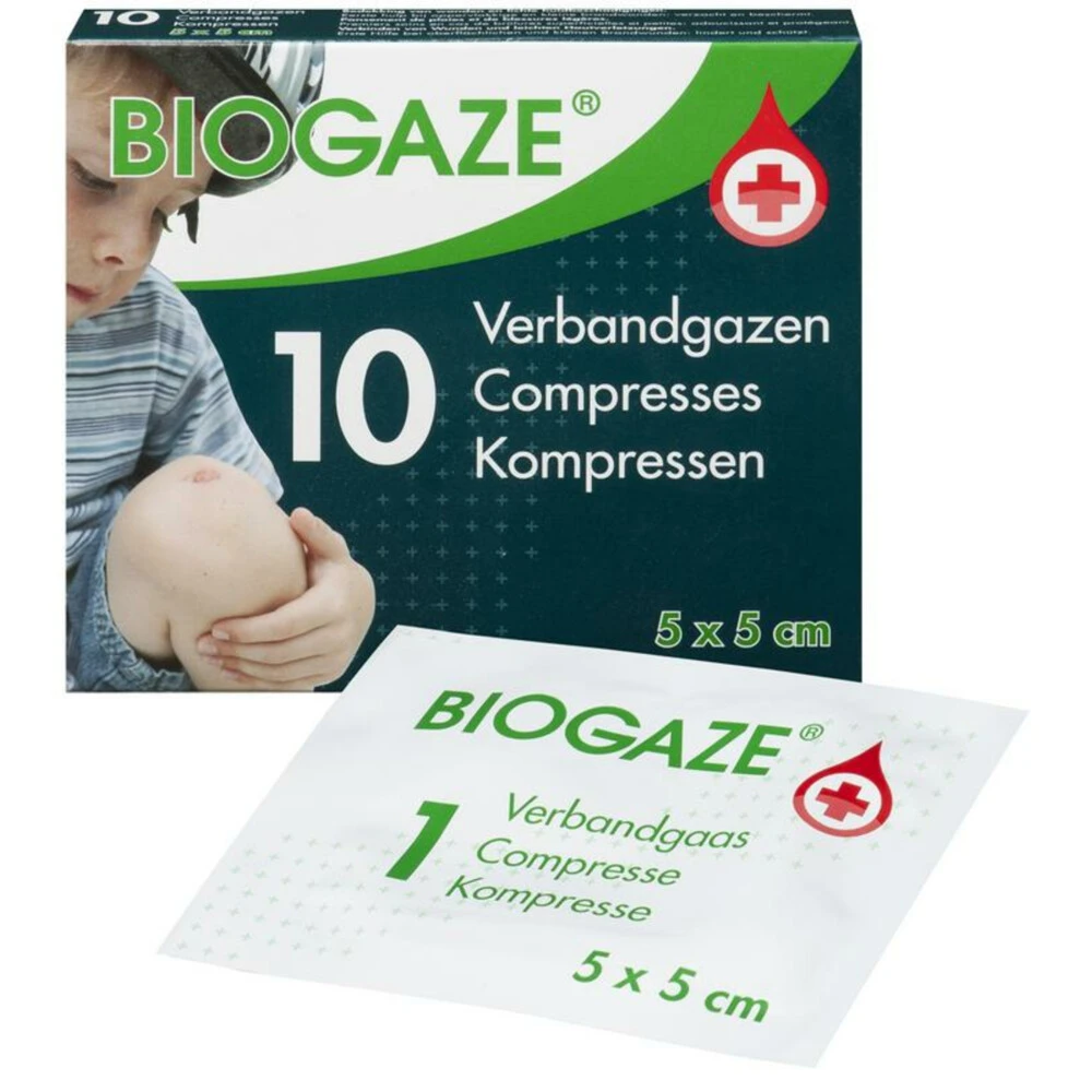 2x Biogaze Verbandgazen 5 X 5 Cm 3 2x Biogaze Verbandgazen 5 X 5 Cm