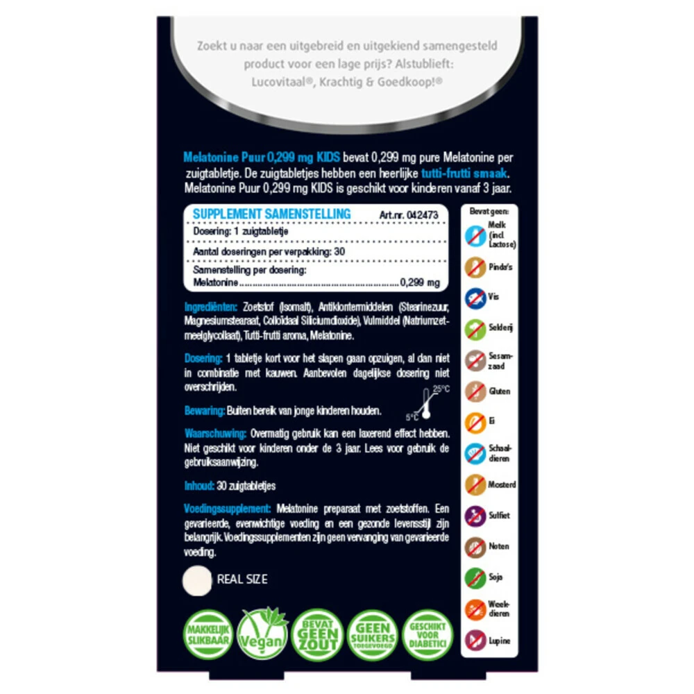 3x Lucovitaal Melatonine Puur Kids 4 3x Lucovitaal Melatonine Puur Kids - Afbeelding 2