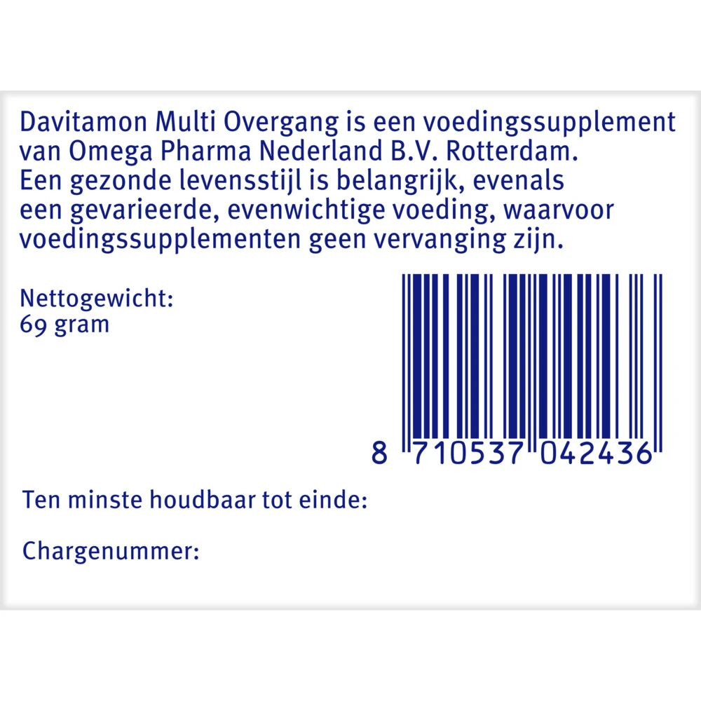 Davitamon Compleet Vrouw Overgang Multivitamine 6 Davitamon Compleet Vrouw Overgang Multivitamine - Afbeelding 4